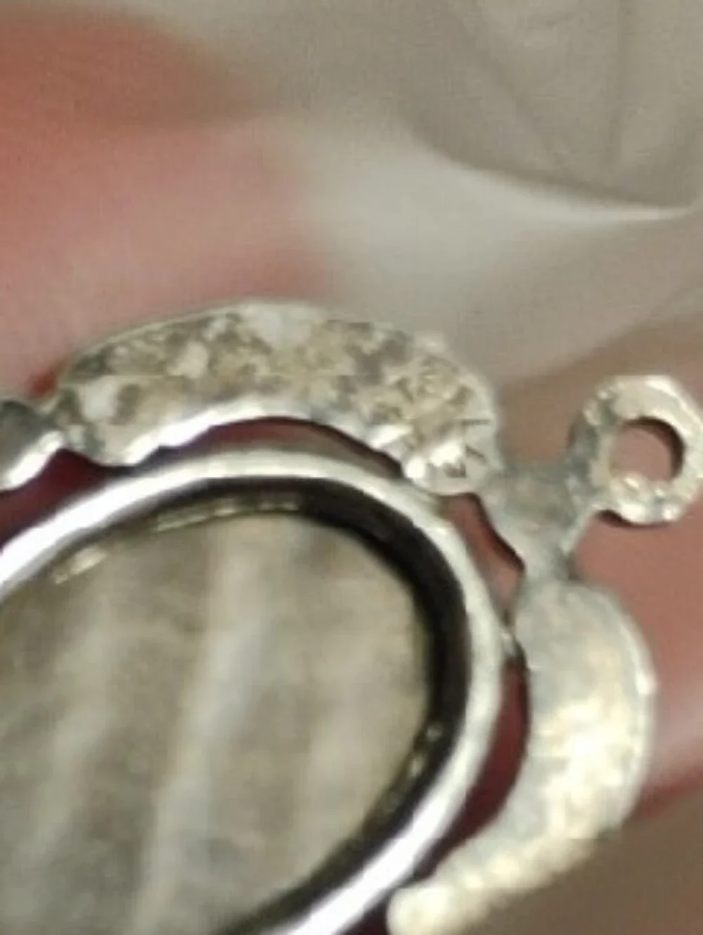 Cameo Sterling Silver Vintage Pendant W White Cameo & Black Accents